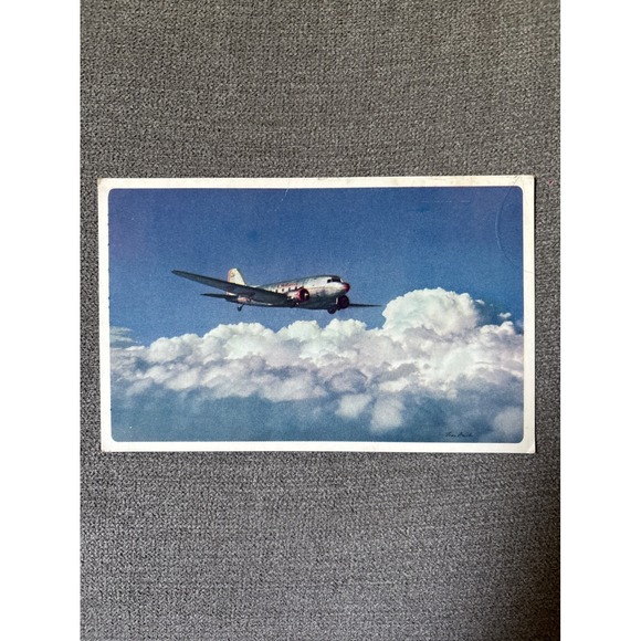 American Airlines Other - Vtg American Airlines Postcard Flagship Aircraft In Flight Ivan Dmitri T-150 B